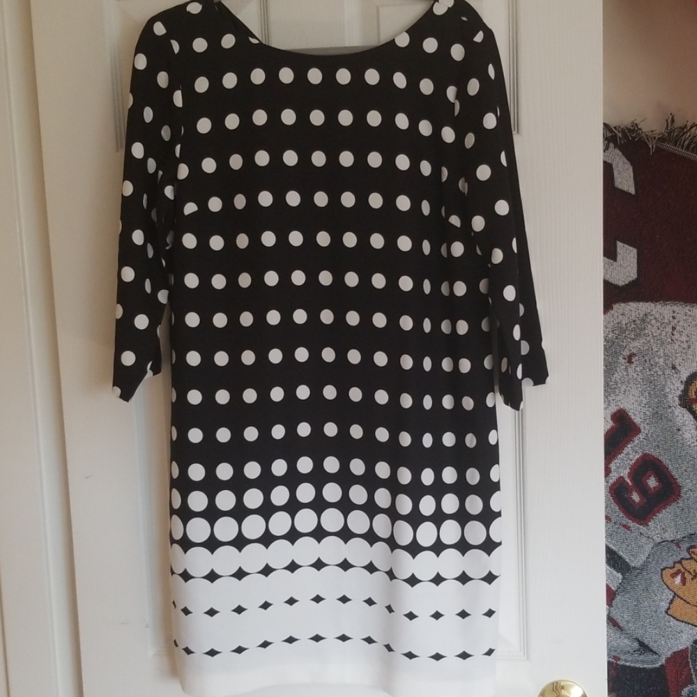 Banana Republic Polka Dot Dress 3/4 Sleeve sz 12